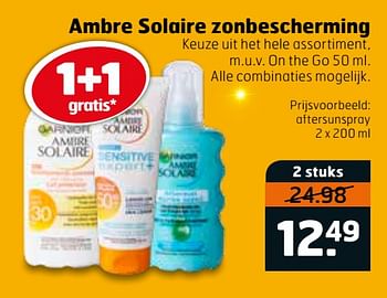 Aanbiedingen Ambre solaire zonbescherming aftersunspray - Garnier - Geldig van 14/04/2020 tot 26/04/2020 bij Trekpleister