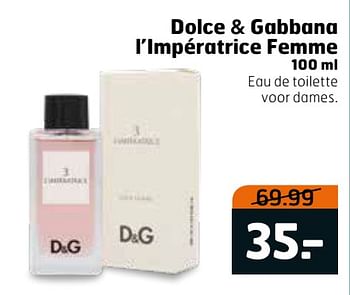 Aanbiedingen Dolce + gabbana l`impératrice femme edt - Dolce &amp; Gabbana - Geldig van 14/04/2020 tot 26/04/2020 bij Trekpleister
