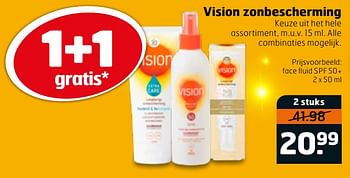 Aanbiedingen Face fluid spf 50+ - Vision - Geldig van 14/04/2020 tot 26/04/2020 bij Trekpleister