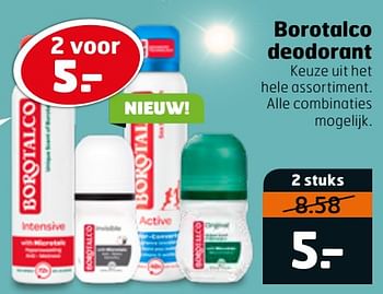 Aanbiedingen Borotalco deodorant - Borotalco - Geldig van 14/04/2020 tot 26/04/2020 bij Trekpleister