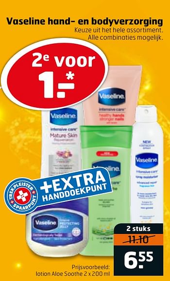 Aanbiedingen Lotion aloe soothe - Vaseline  - Geldig van 14/04/2020 tot 26/04/2020 bij Trekpleister