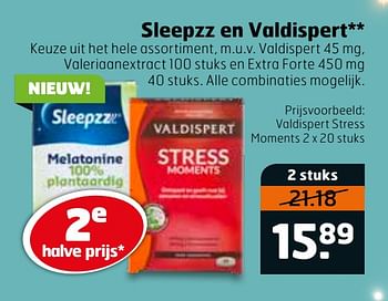 Aanbiedingen Valdispert stress moments - Sleepzz - Geldig van 14/04/2020 tot 26/04/2020 bij Trekpleister