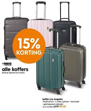 Aanbiedingen Koffer los angeles - Princess Traveller - Geldig van 14/04/2020 tot 26/04/2020 bij Blokker