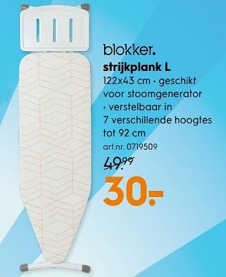 Aanbiedingen Strijkplank l - Huismerk - Blokker - Geldig van 14/04/2020 tot 26/04/2020 bij Blokker
