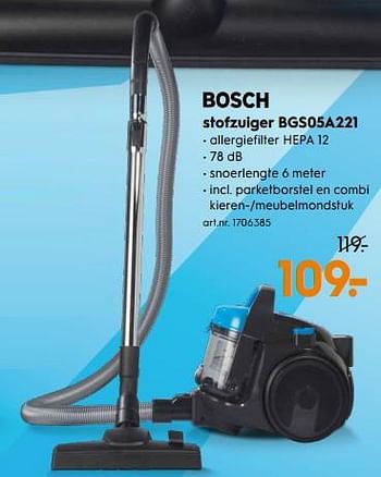 Aanbiedingen Bosch stofzuiger bgs05a221 - Bosch - Geldig van 14/04/2020 tot 26/04/2020 bij Blokker