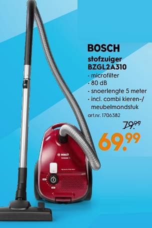Aanbiedingen Bosch stofzuiger bzgl2a310 - Bosch - Geldig van 14/04/2020 tot 26/04/2020 bij Blokker