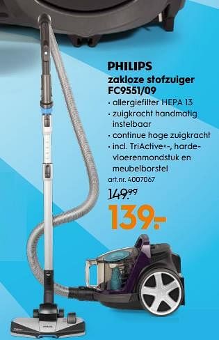 Aanbiedingen Philips zakloze stofzuiger fc9551-09 - Philips - Geldig van 14/04/2020 tot 26/04/2020 bij Blokker