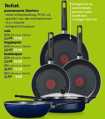 Aanbiedingen Pannenserie starters wok - Tefal - Geldig van 14/04/2020 tot 26/04/2020 bij Blokker