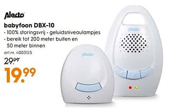 Aanbiedingen Babyfoon dbx-10 - Alecto - Geldig van 14/04/2020 tot 26/04/2020 bij Blokker