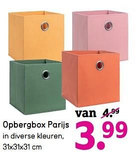Aanbiedingen Opbergbox parijs - Huismerk - Leen Bakker - Geldig van 06/04/2020 tot 26/04/2020 bij Leen Bakker