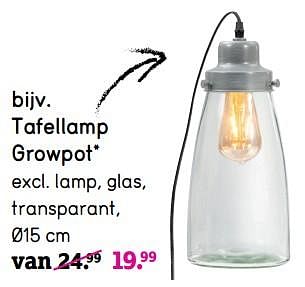 Aanbiedingen Tafellamp growpot - Huismerk - Leen Bakker - Geldig van 06/04/2020 tot 26/04/2020 bij Leen Bakker