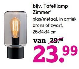 Aanbiedingen Tafellamp zimmer - Huismerk - Leen Bakker - Geldig van 06/04/2020 tot 26/04/2020 bij Leen Bakker