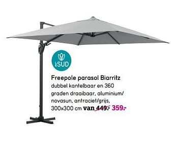 Aanbiedingen Freepole parasol biarritz - Le Sud - Geldig van 06/04/2020 tot 26/04/2020 bij Leen Bakker