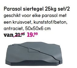 Aanbiedingen Parasol siertegel 25kg set-2 - Huismerk - Leen Bakker - Geldig van 06/04/2020 tot 26/04/2020 bij Leen Bakker