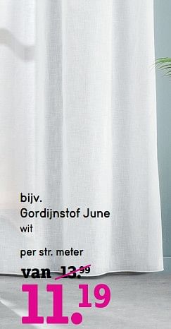 Aanbiedingen Gordijnstof june wit - Huismerk - Leen Bakker - Geldig van 06/04/2020 tot 26/04/2020 bij Leen Bakker