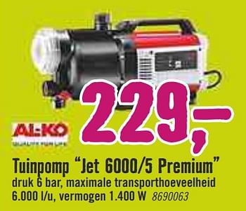 Aanbiedingen Alko tuinpomp jet 6000-5 premium - Al-Ko - Geldig van 30/03/2020 tot 26/04/2020 bij Hornbach