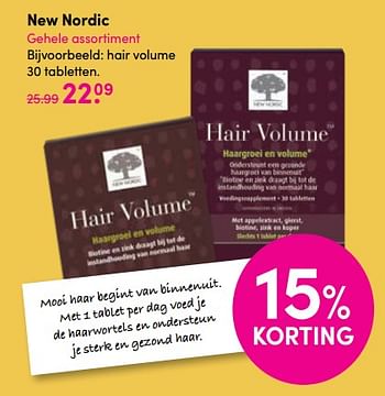 Aanbiedingen Hair volume 30 tabletten - New Nordic - Geldig van 13/04/2020 tot 26/04/2020 bij da