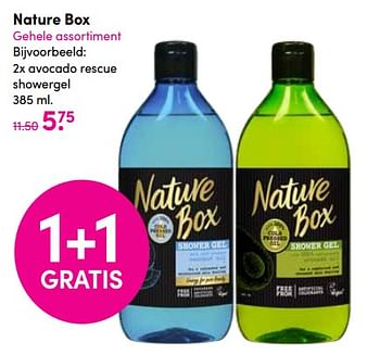 Aanbiedingen Avocado rescue showergel - Nature Box - Geldig van 13/04/2020 tot 26/04/2020 bij da