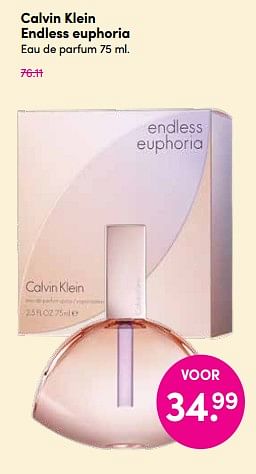 Aanbiedingen Calvin klein endless euphoria edp - Calvin Klein - Geldig van 13/04/2020 tot 26/04/2020 bij da