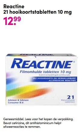 Aanbiedingen Reactine 21 hooikoortstabletten 10 mg - Reactine - Geldig van 13/04/2020 tot 26/04/2020 bij da