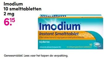 Aanbiedingen Imodium 10 smelttabletten 2 mg - Imodium - Geldig van 13/04/2020 tot 26/04/2020 bij da