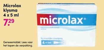 Aanbiedingen Microlax klysma - Microlax - Geldig van 13/04/2020 tot 26/04/2020 bij da