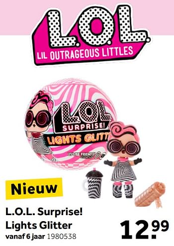 Aanbiedingen L.o.l. surprise! lights glitter - LOL Surprise - Geldig van 18/04/2020 tot 03/05/2020 bij Intertoys