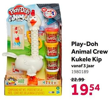 Aanbiedingen Play-doh animal crew kukele kip - Hasbro - Geldig van 18/04/2020 tot 03/05/2020 bij Intertoys