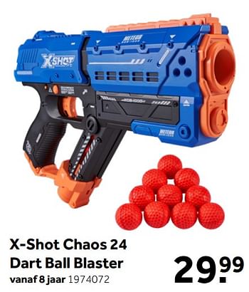 Aanbiedingen X-shot chaos 24 dart ball blaster - X-Shot - Geldig van 18/04/2020 tot 03/05/2020 bij Intertoys