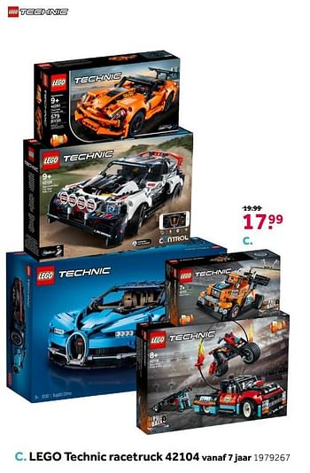 Aanbiedingen Lego technic racetruck 42104 - Lego - Geldig van 18/04/2020 tot 03/05/2020 bij Intertoys