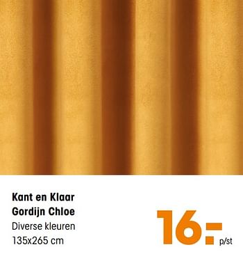 Aanbiedingen Kant en klaar gordijn chloe - Huismerk - Kwantum - Geldig van 27/04/2020 tot 10/05/2020 bij Kwantum