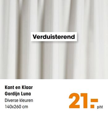 Aanbiedingen Kant en klaar gordijn luna - Huismerk - Kwantum - Geldig van 27/04/2020 tot 10/05/2020 bij Kwantum