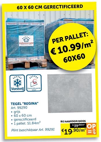 Aanbiedingen Tegel regina - Geldig van 04/05/2020 tot 25/05/2020 bij Zelfbouwmarkt