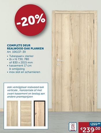 Aanbiedingen Complete deur realwood oak planken - Geldig van 04/05/2020 tot 25/05/2020 bij Zelfbouwmarkt