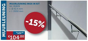Aanbiedingen Muurleuning inox in kit - Geldig van 04/05/2020 tot 25/05/2020 bij Zelfbouwmarkt