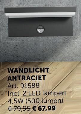Aanbiedingen Wandlicht antraciet - Geldig van 04/05/2020 tot 25/05/2020 bij Zelfbouwmarkt
