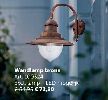 Aanbiedingen Wandlamp brons - Geldig van 04/05/2020 tot 25/05/2020 bij Zelfbouwmarkt