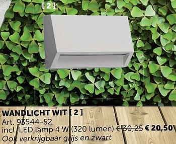 Aanbiedingen Wandlicht wit led lamp 4 w - Geldig van 04/05/2020 tot 25/05/2020 bij Zelfbouwmarkt