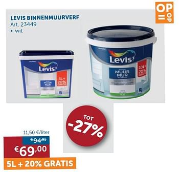 Aanbiedingen Levis binnenmuurverf - Levis - Geldig van 04/05/2020 tot 25/05/2020 bij Zelfbouwmarkt
