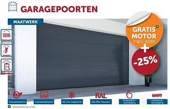 Aanbiedingen Garagepoorten maatwerk -25% - Geldig van 04/05/2020 tot 25/05/2020 bij Zelfbouwmarkt