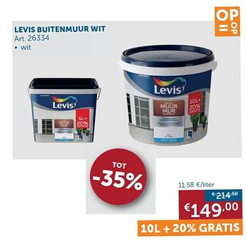 Aanbiedingen Levis buitenmuur wit - Levis - Geldig van 04/05/2020 tot 25/05/2020 bij Zelfbouwmarkt