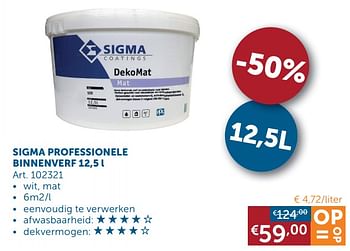 Aanbiedingen Sigma professionele binnenverf - Sigma - Geldig van 04/05/2020 tot 25/05/2020 bij Zelfbouwmarkt