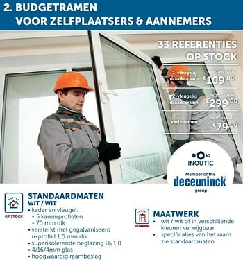 Aanbiedingen Standaardmaten wit - wit - Deceuninck - Geldig van 04/05/2020 tot 25/05/2020 bij Zelfbouwmarkt