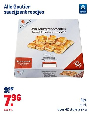 Aanbiedingen Alle goutier saucijzenbroodjes mini - Huismerk - Makro - Geldig van 22/04/2020 tot 19/05/2020 bij Makro