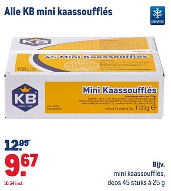 Aanbiedingen Alle kb mini kaassoufflés mini kaassoufflés - KB - Geldig van 22/04/2020 tot 19/05/2020 bij Makro
