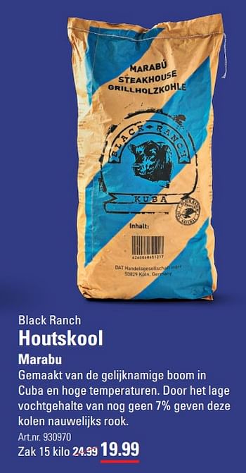 Aanbiedingen Black ranch houtskool marabu - Black Ranch - Geldig van 23/04/2020 tot 16/05/2020 bij Sligro