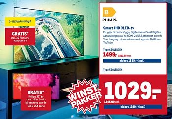 Aanbiedingen Philips smart uhd oled-tv type 550led754 - Philips - Geldig van 22/04/2020 tot 05/05/2020 bij Makro