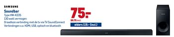 Aanbiedingen Samsung soundbar type hw-k335 - Samsung - Geldig van 22/04/2020 tot 05/05/2020 bij Makro