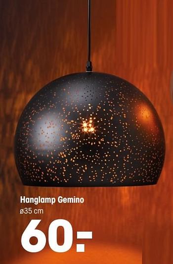 Aanbiedingen Hanglamp gemino - Huismerk - Kwantum - Geldig van 11/05/2020 tot 24/05/2020 bij Kwantum