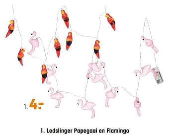 Aanbiedingen Ledslinger papegaai en flamingo - Huismerk - Kwantum - Geldig van 11/05/2020 tot 24/05/2020 bij Kwantum